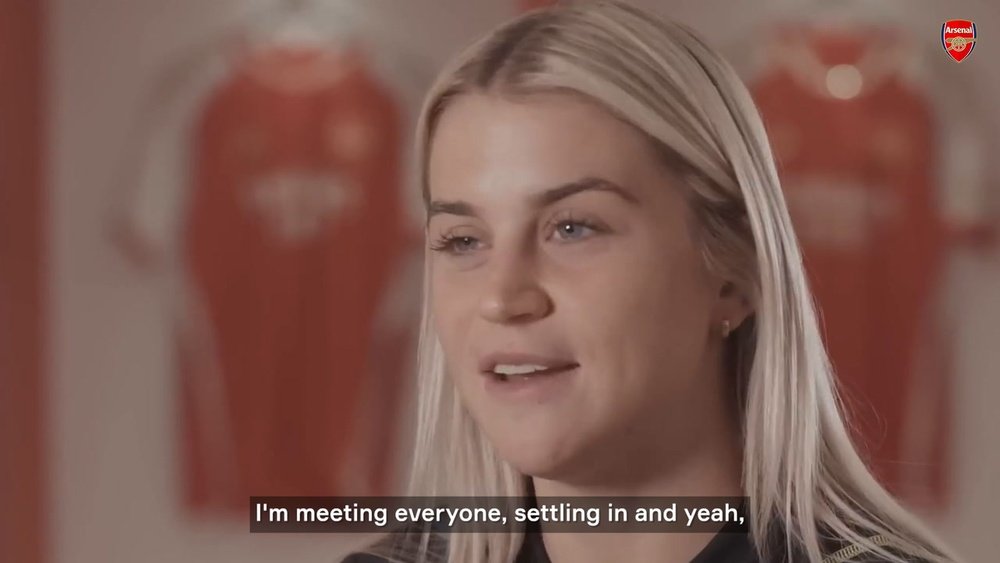 Russo gave her first interview as Arsenal player on Tuesday. DUGOUT