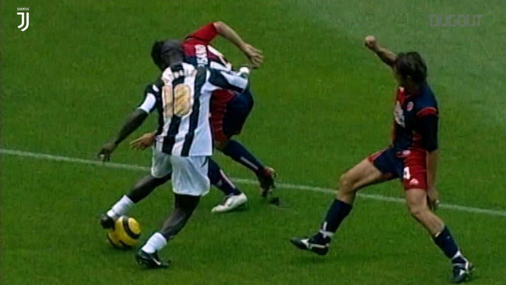 Appiah put Juve 3-0 up over Cagliari in 2005. DUGOUT