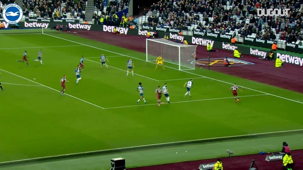 Brighton scored two late goals in a 3-3 draw at West Ham. DUGOUT