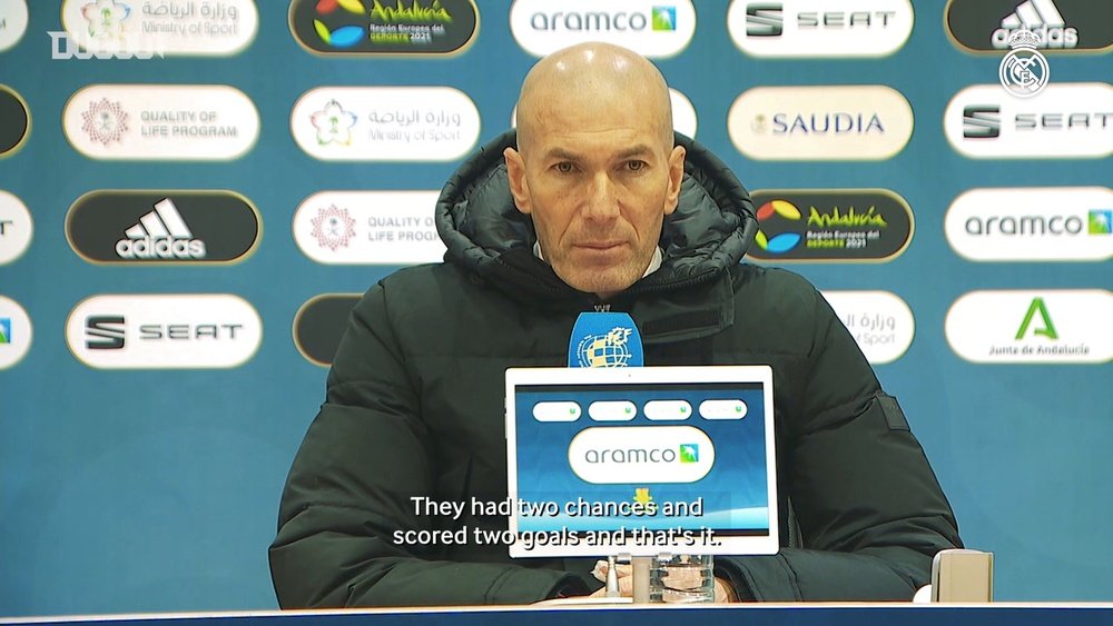 Zinedine Zidane reflected on Real Madrid's loss to Athletic Bilbao in the Super Cup. DUGOUT