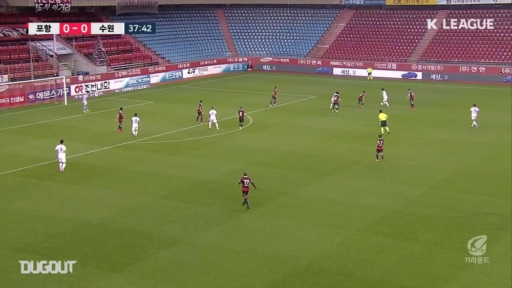 Adam Taggart scored for Suwon in their 1-1 draw at Pohang. DUGOUT