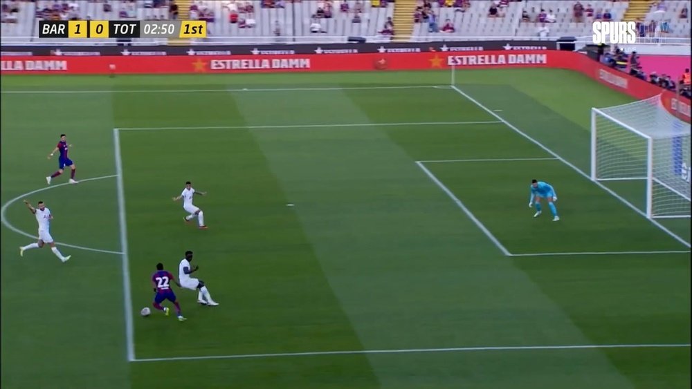 Check out Spurs' 4-2 defeat to FC Barcelona in the Joan Gamper trophy. Screenshot/DUGOUT