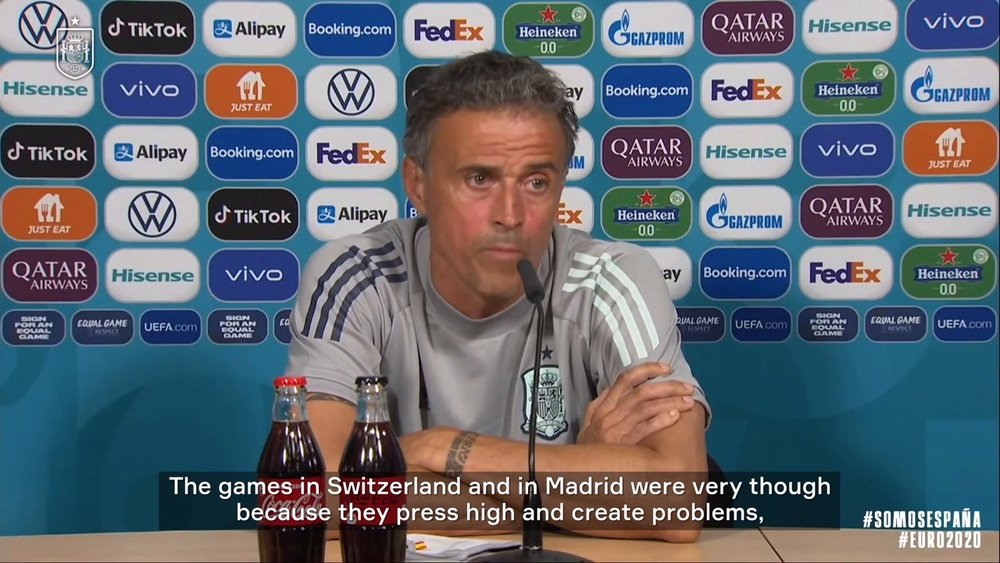 Luis Enrique looks ahead to Spain's quarter-final clash against Switzerland. DUGOUT