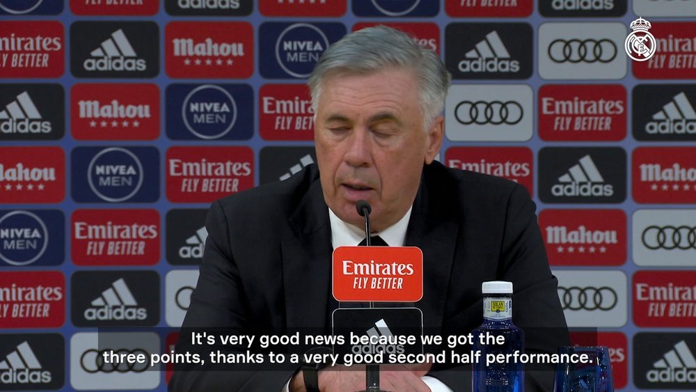 Carlo Ancelotti spoke after Real Madrid beat Granada. DUGOUT