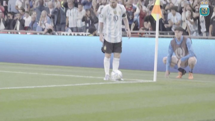 Momentos de Messi na Finalíssima 2022.