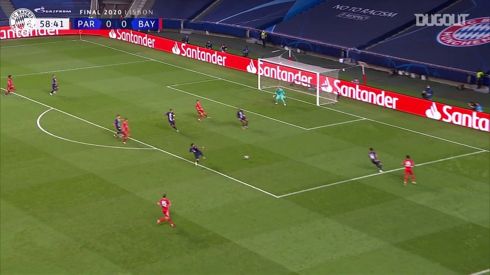 Le but de Coman en finale de Ligues des Champions 2020. dugout
