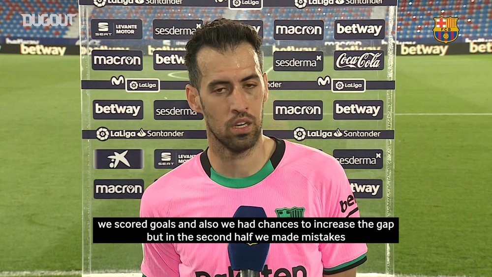 Sergio Busquets rued Barca's poor defending after the draw with Levante. DUGOUT