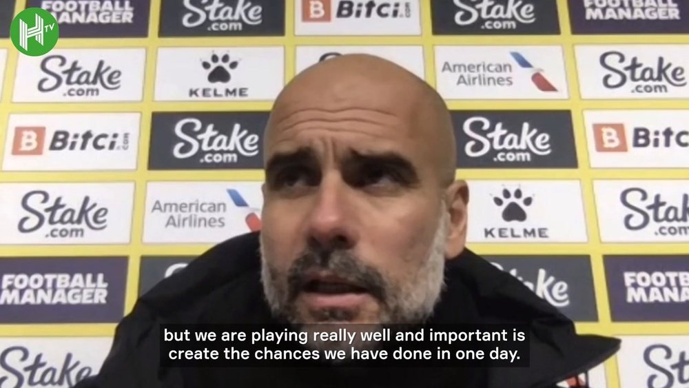 Pep Guardiola was pleased with his team's win at Watford. DUGOUT
