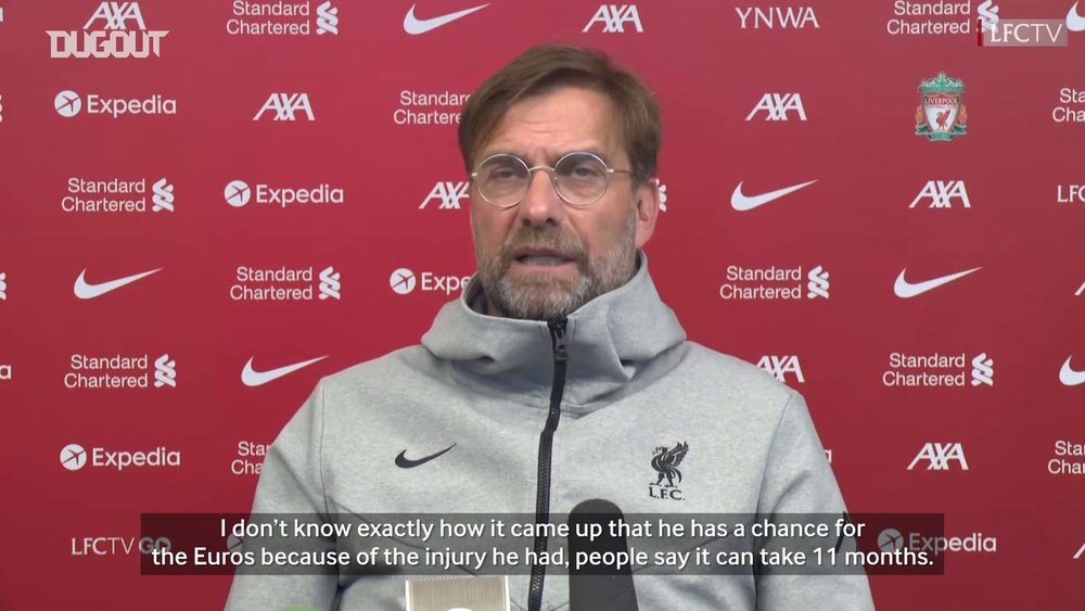 Jurgen Klopp previews Liverpool's match against Man United on Thursday. DUGOUT