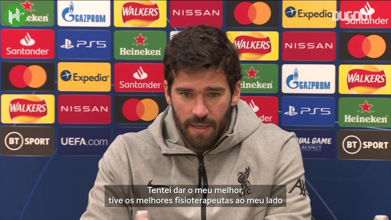 VÍDEO: Alisson comemora seu retorno ao Liverpool na Champions