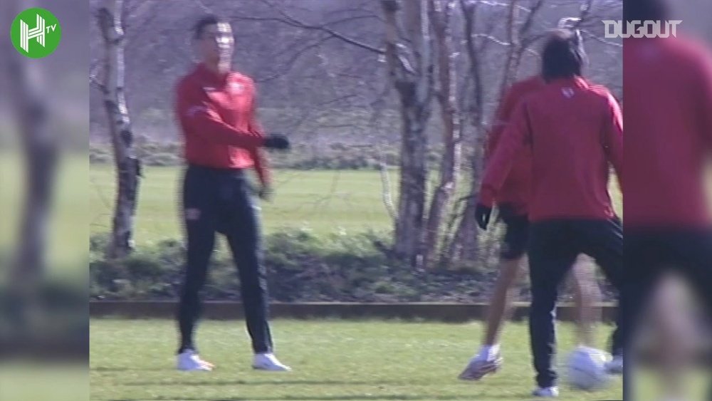 Rooney and Ronaldo trained together. DUGOUT