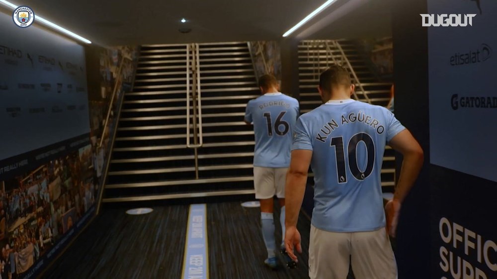 Sergio Aguero ended his Man City career in style. DUGOUT