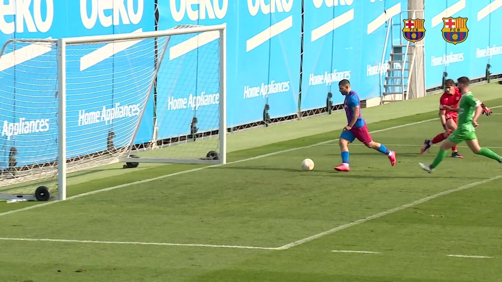 Sergio Aguero features in training match against UE Cornella. DUGOUT