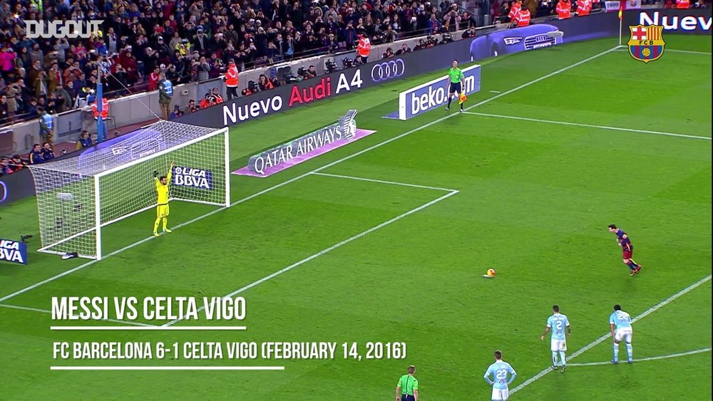 La increíble asistencia de penalti de Messi a Suárez. Captura/DUGOUT