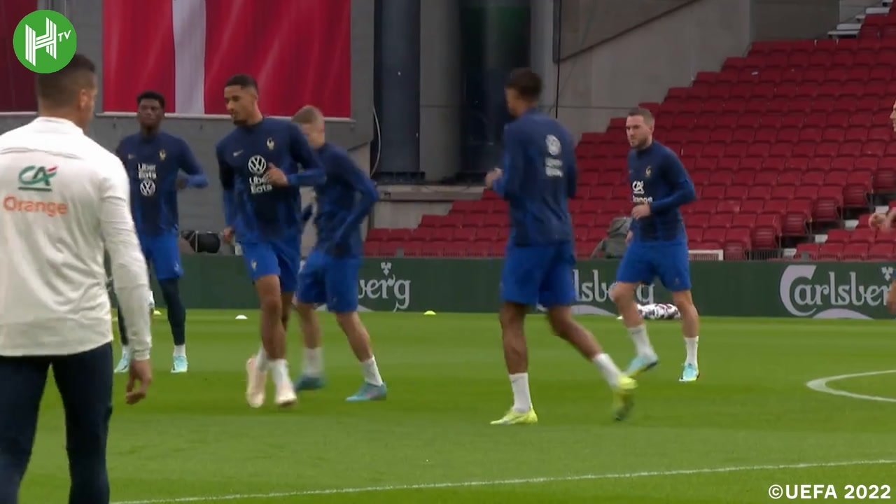 VIDEO: France's final training session before Denmark clash