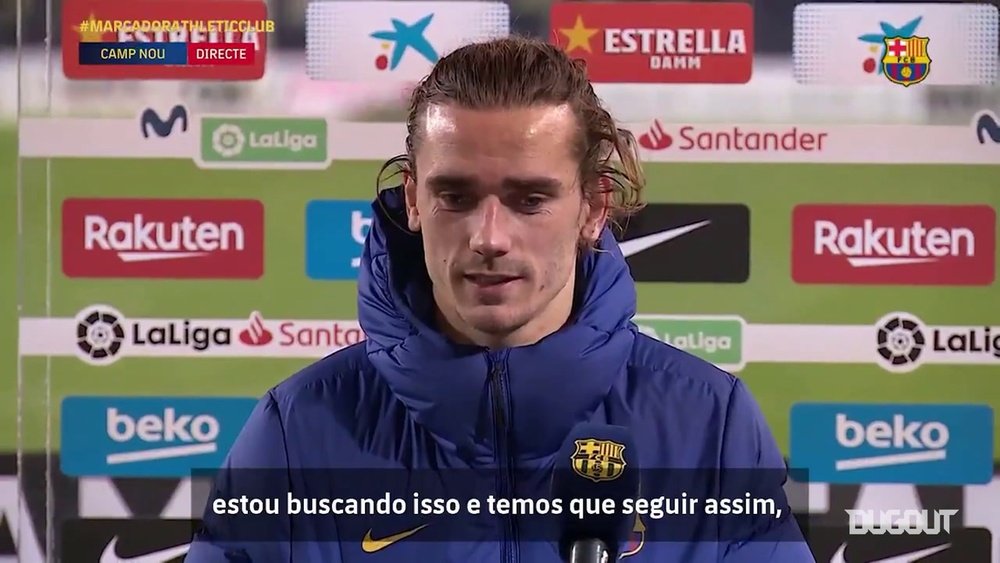 Griezmann concedeu entrevista após a partida contra o Athletic. DUGOUT