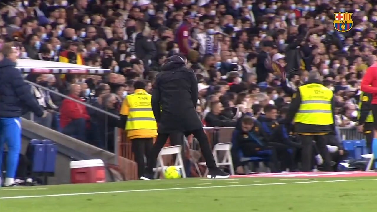 Pitchside at 'El Clasico'. DUGOUT