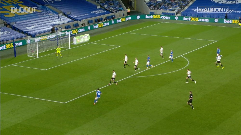 Jahanbakhsh scored a cracking goal in Brighton's 4-0 victory over Portsmouth. DUGOUT
