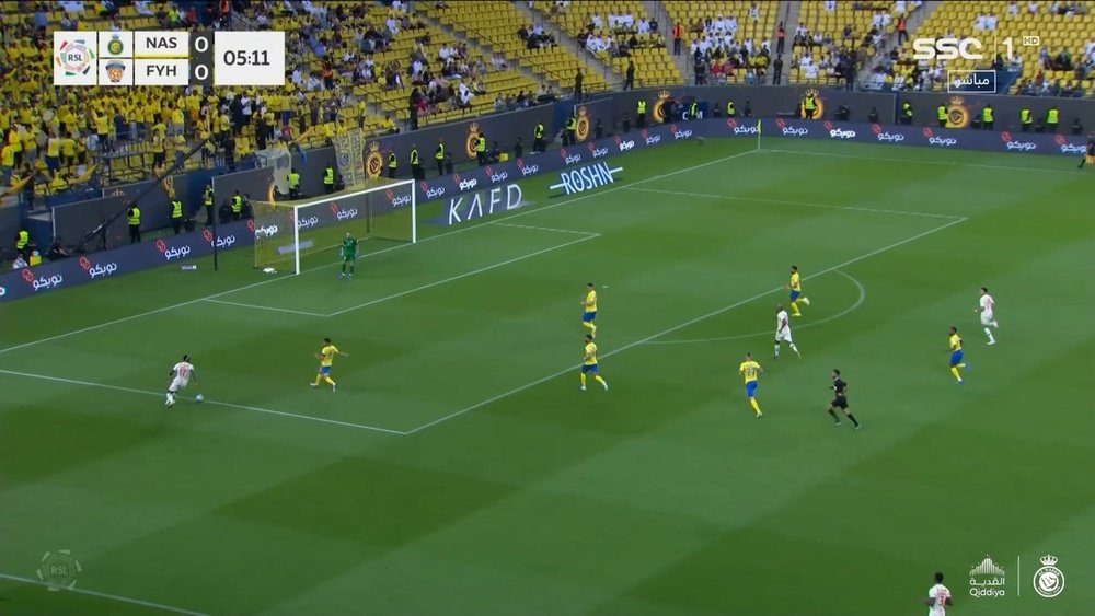 Al Nassr's Cristiano Ronaldo served the first of a two-match suspension. DUGOUT