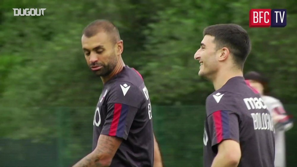 Orsolini scored from a very tight angle in training. DUGOUT