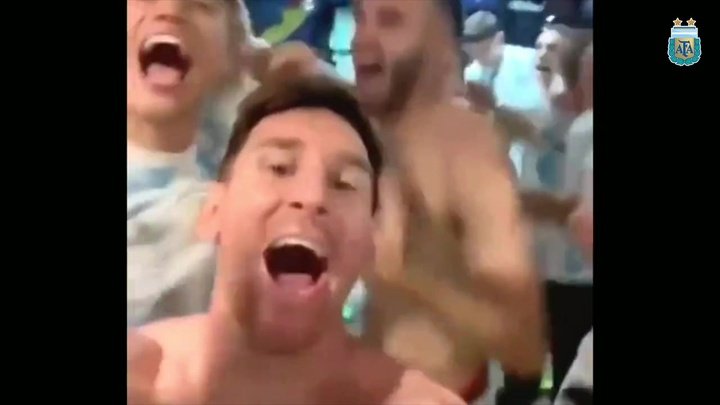 VÍDEO: Argentina presume de tener a Messi, el mejor del mundo 'hinchando'