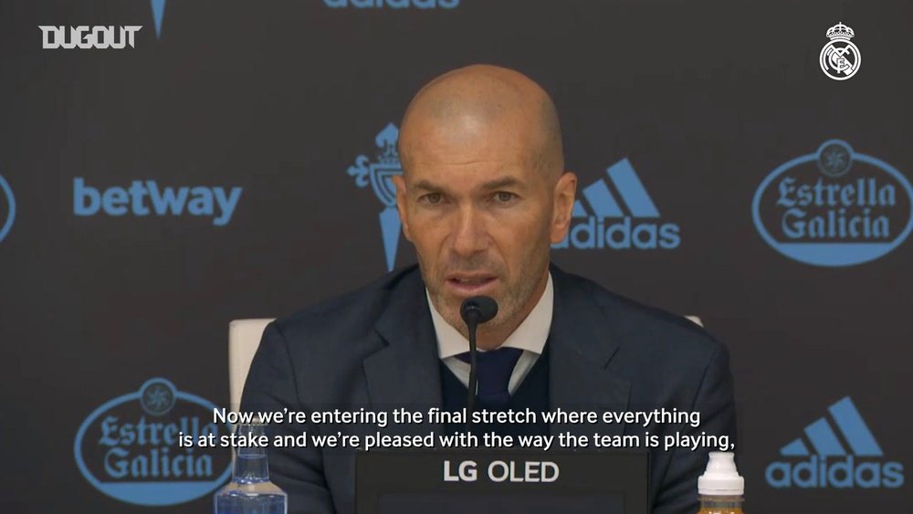 Zinedine Zidane was very happy after RM beat Celta 1-3. DUGOUT