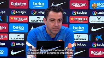 Xavi spoke ahead of Barcelona's La Liga game with Alaves. DUGOUT