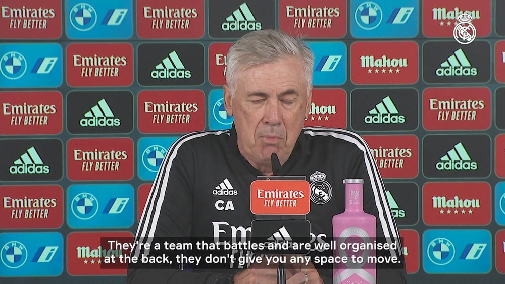 Carlo Ancelotti is expecting a tough encounter against Getafe. DUGOUT