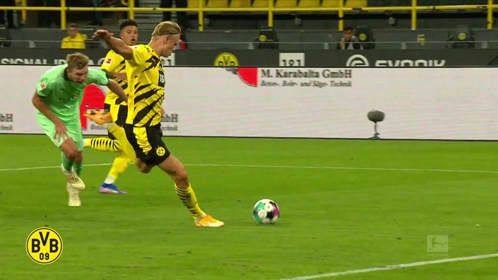 Gols de Haaland pelo Dortmund contra o Gladbach. DUGOUT