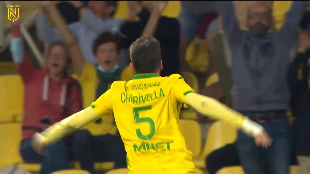 Chirivella marcó su primer tanto en el Nantes. DUGOUT