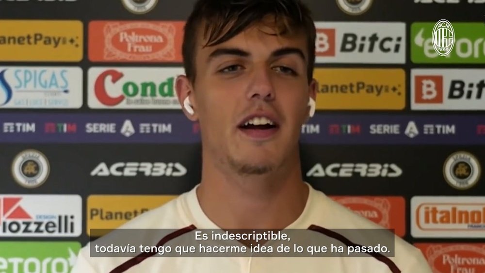Daniel Maldini se mostró sorprendido por cómo vino su primer gol. DUGOUT