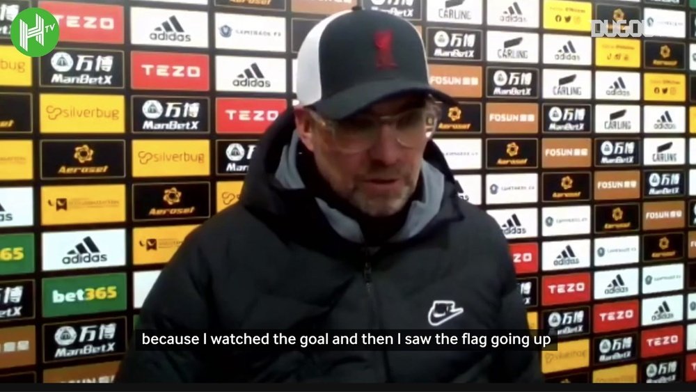 Jurgen Klopp spoke after Liverpool's victory at Wolves. DUGOUT