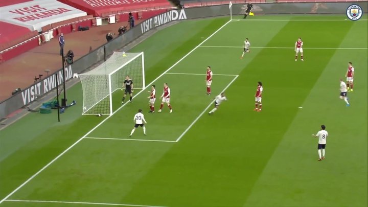 VIDEO: Sterling rises highest to head home v Arsenal