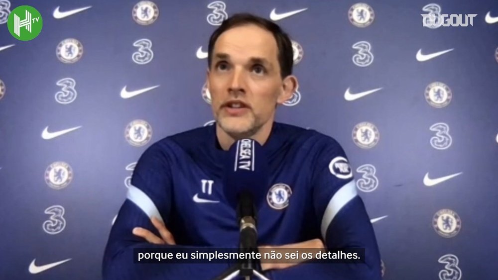 Thomas Tuchel, treinador do Chelsea, foi perguntado a respeito da Superliga. DUGOUT