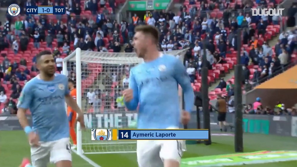 Aymeric Laporte was Man City's hero in the Carabao Cup final,. DUGOUT