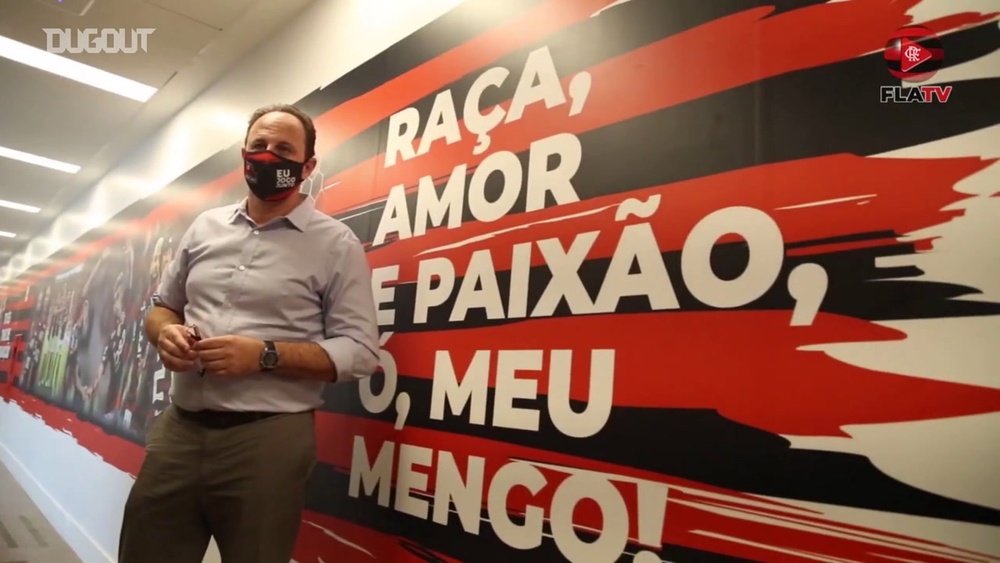 Les premiers pas de Rogério Ceni à Flamengo. Dugout