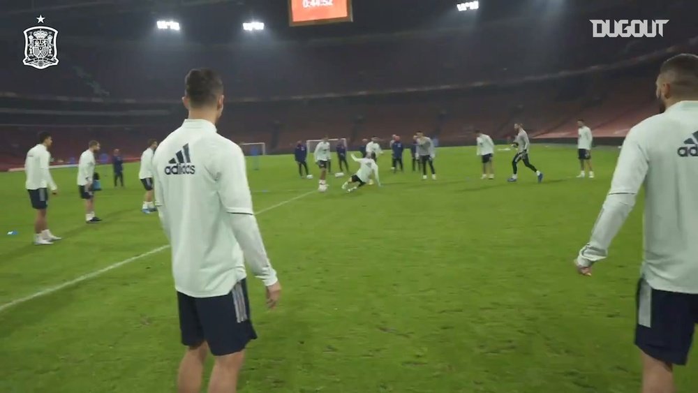 Spain were in training. DUGOUT