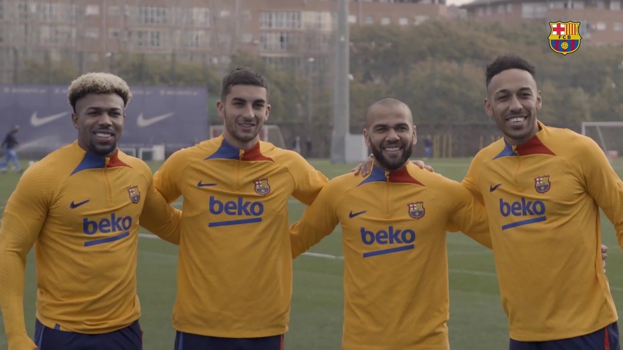 Barcelona have been training ahead of the match with Atletico Madrid. DUGOUT