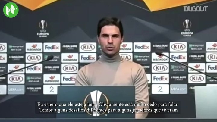 VÍDEO: Arteta fala sobre possível lesão de David Luiz