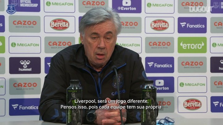 VÍDEO: Ancelotti quer Everton competindo com o Liverpool no mesmo nível