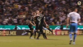 El gol de Sebastián Cáceres ante Puebla. DUGOUT