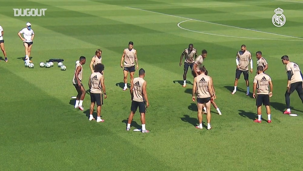 Real Madrid trained ahead of Wednesday's contest with Mallorca. DUGOUT