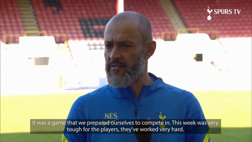 Nuno Espirito Santo spoke after Tottenham's 1-1 draw with Leyton Orient. DUGOUT