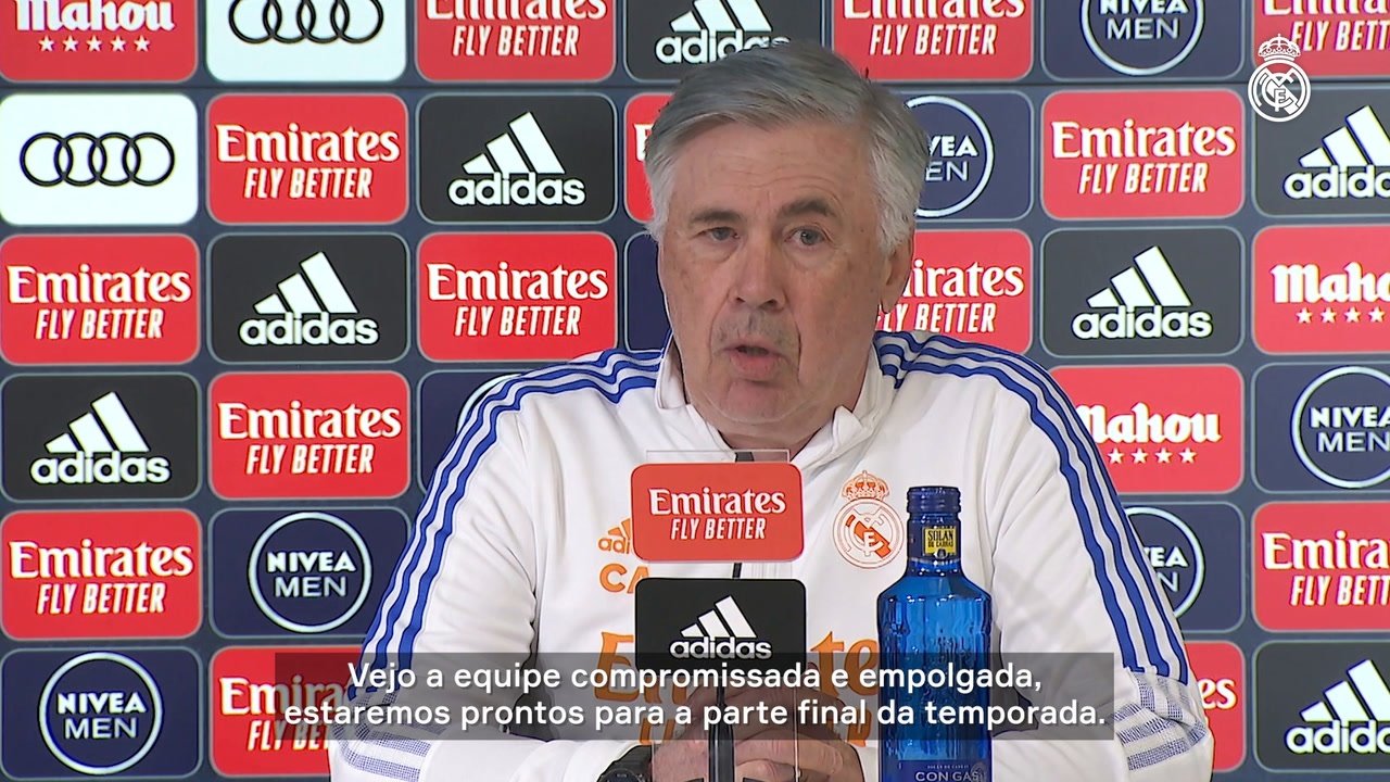 VÍDEO: Carlo Ancelotti vê Real Madrid preparado para reta final da temporada