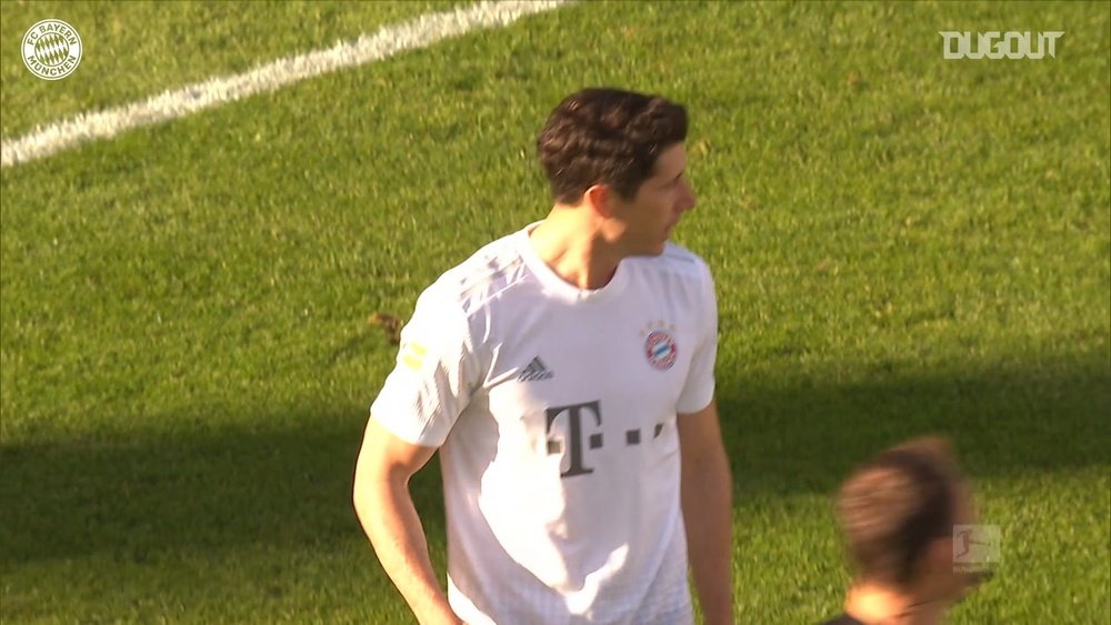 Robert Lewandowski scored in his first game back after the COVID-19 stoppage. DUGOUT