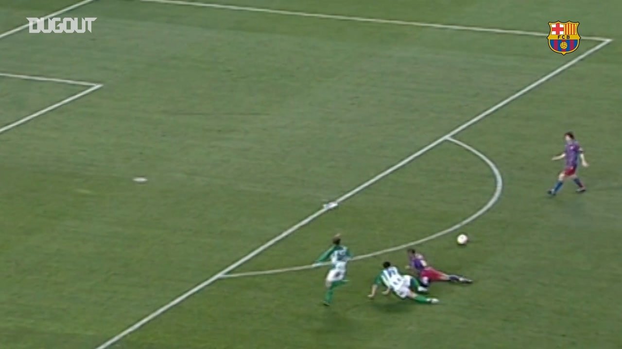 Messi’s first ever goal against Real Betis. DUGOUT