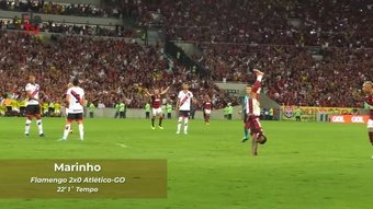 Vidal brilha na sua estreia pelo Flamengo.AFP