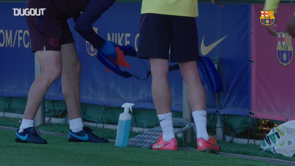 Barcelona have begun training in groups of 10. DUGOUT