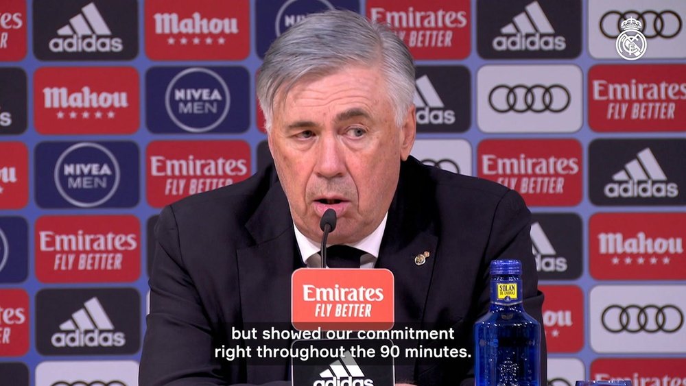 Carlo Ancelotti spoke after Real Madrid beat Alaves. DUGOUT