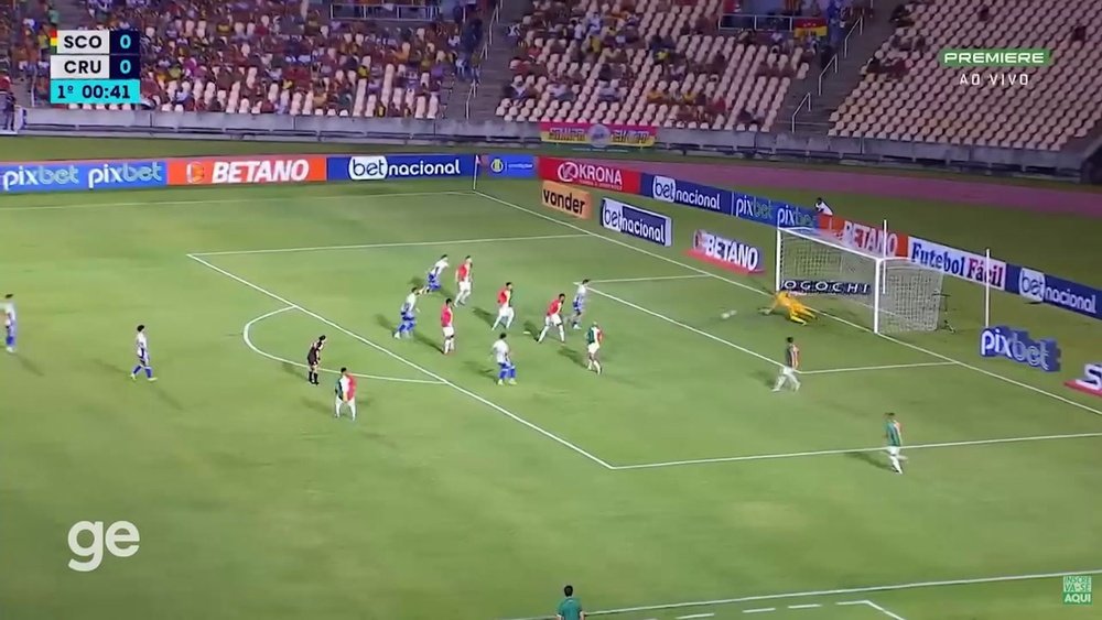 Lances da partida entre Sampaio Corrêa e Cruzeiro.Dugout